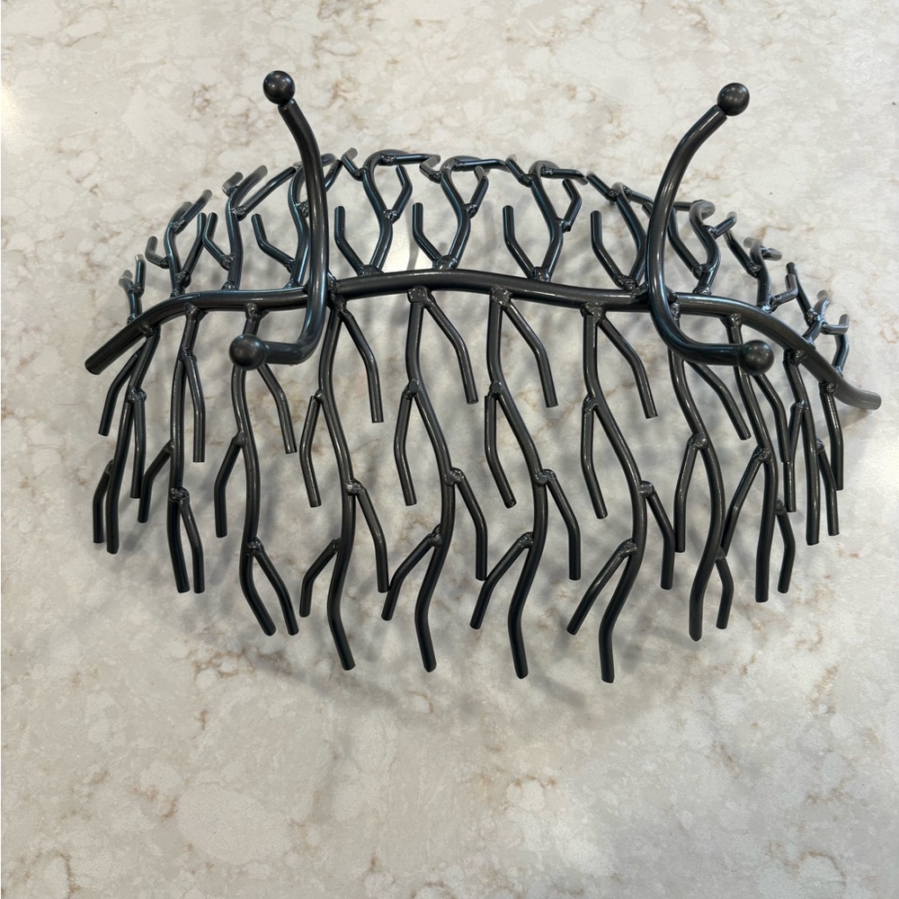 Southern Living Matte silver/Dark Gray cast metal Branch Bowl - Picture 3 of 3